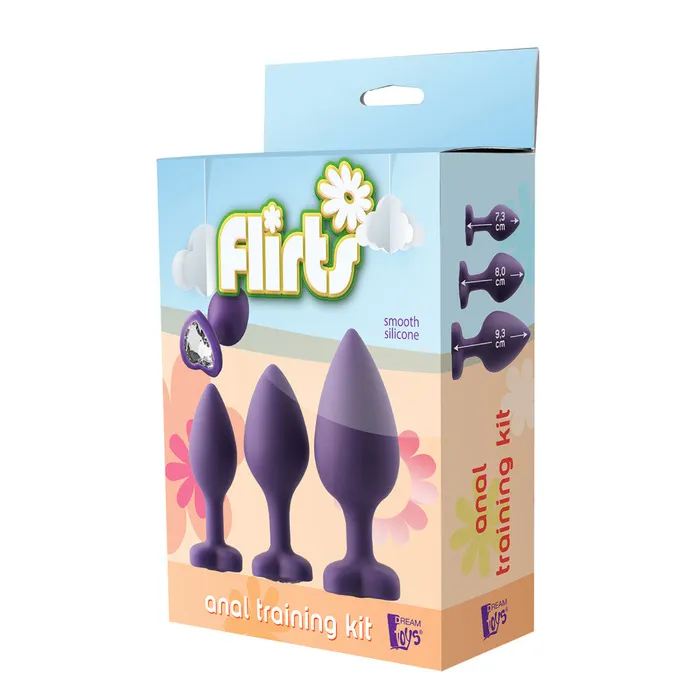 Dream Toys Anal Set of 3 pcs Flirts purple heart silicone anal dilators