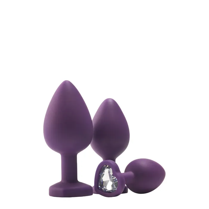 Dream Toys Anal Set of 3 pcs Flirts purple heart silicone anal dilators