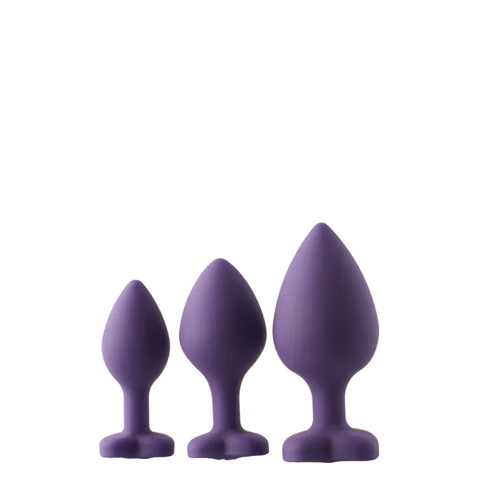 Dream Toys Anal Set of 3 pcs Flirts purple heart silicone anal dilators