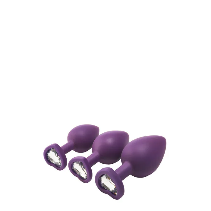 Dream Toys Anal Set of 3 pcs Flirts purple heart silicone anal dilators