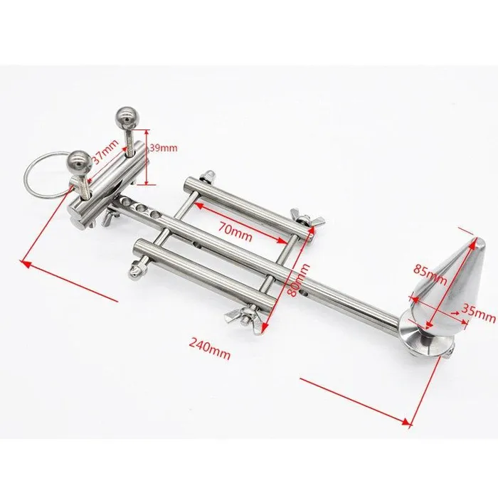Male Sex Toys BallbustingToyscom Stainless Steel Testicle and Penis Clamp with Anal Plug