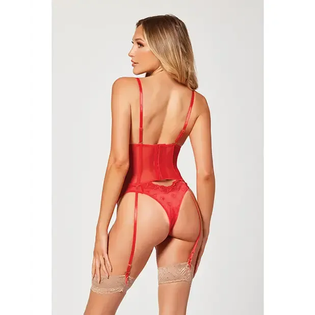 Seven til Midnight Valentines Heart Embroidered Mesh Bustier Panty Red Vibrators Seven til Midnight Valentines Heart Embroidered Mesh Bustier Panty Red Vibrators