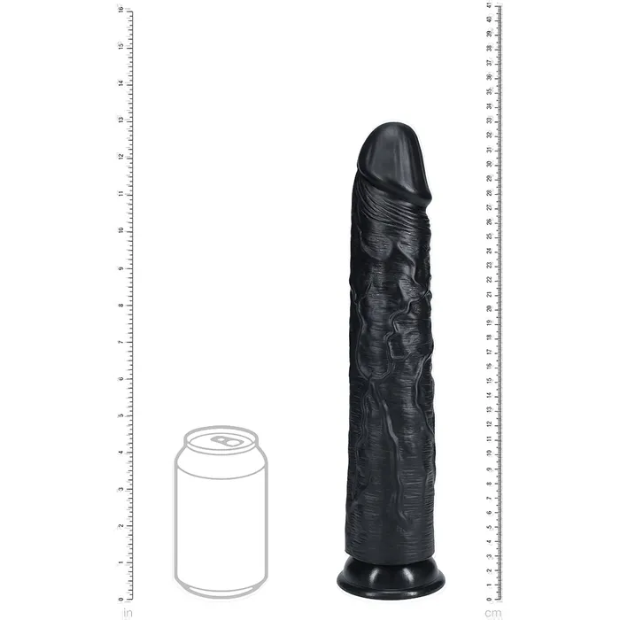 Shots Real Rock Realistic Straight Dildo 13 Inch Black Shots Toys Dildos