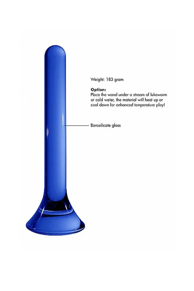 Shots Toys Chrystalino Tower Glass Wand Blue Shots Toys Vibrators