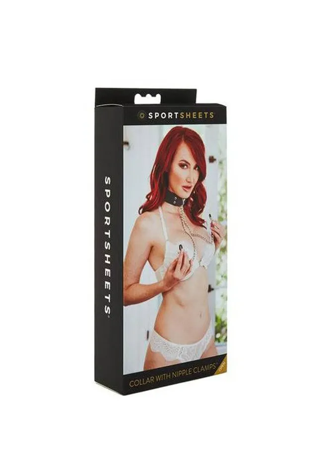 Sportsheets Female Sex Toys Sportsheets Collar with Nipple Clamps