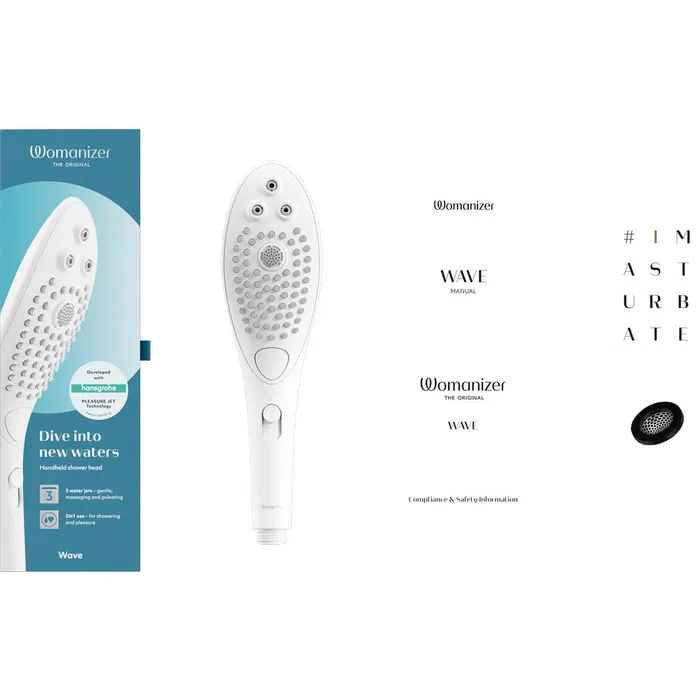 Womanizer Wave 2in1 Pleasure Stimulation Shower Head White WOMANIZER Female Sex Toys