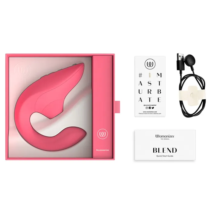 WOMANIZER Womanizer Blend Pleasure Air Rabbit Vibrator Vibrant Rose Vibrators