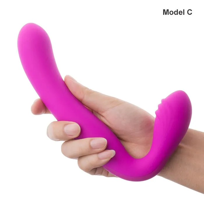 LAZADASEXTOYS Female Sex Toys Erotic Strapless Strapon Dildo Vibrator G Spot Clitoris Stimulator Lesbian Strap on Double Ended Dildos Adult Sex Toys for Woman