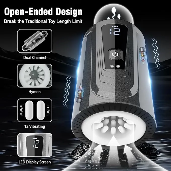 propinkup Male Sex Toys OpenEnded 12 Vibrating Modes Automatic Male Masturbator Sex Toys for Men