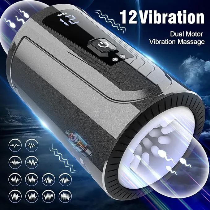 propinkup Male Sex Toys OpenEnded 12 Vibrating Modes Automatic Male Masturbator Sex Toys for Men