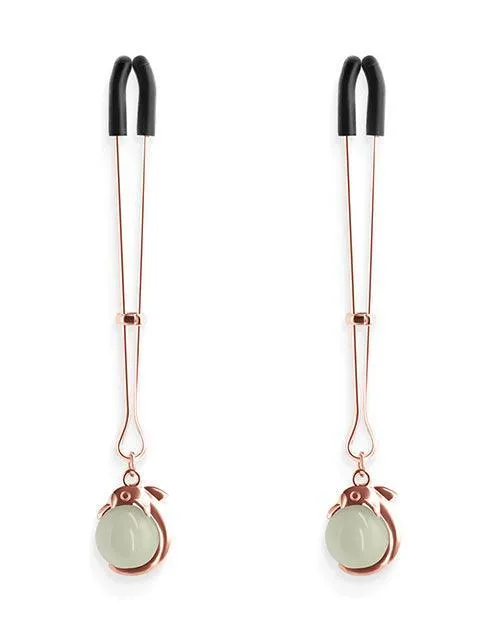 Vibrators Ns Novelties INC Bound Nipple Clamps Rose Gold
