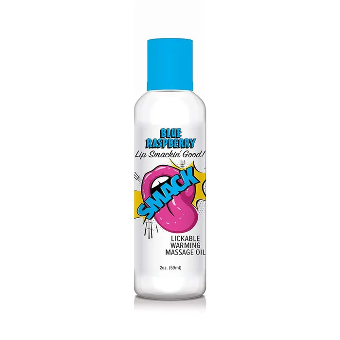 Couples Little Genie Productions Smack Lickable Massage Oil Blue Raspberry 2 oz