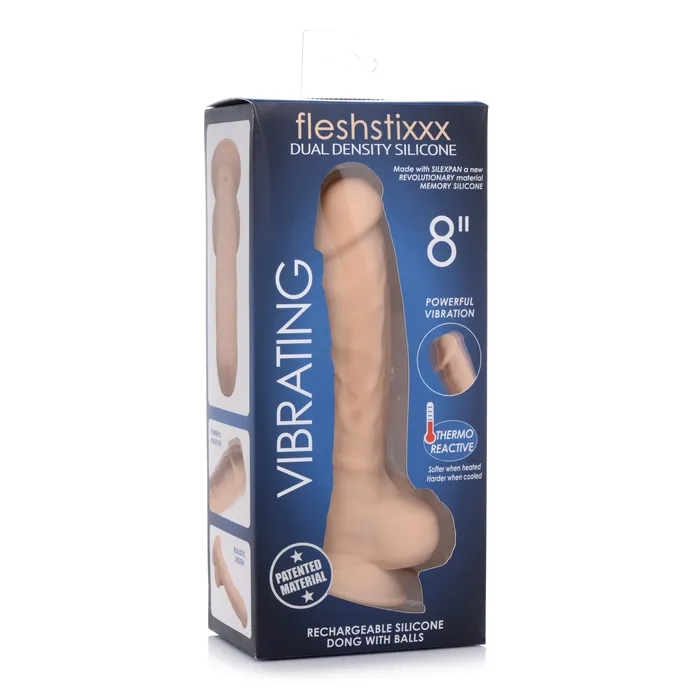 FleshStixxx Dildos Fleshstixxx 8 Vibrating Dildo wBalls Light