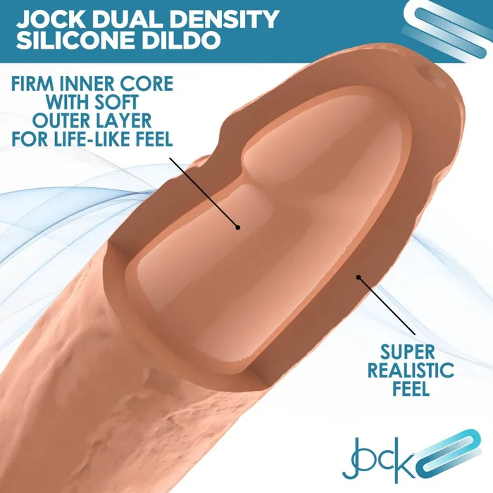 Ultra Realistic Dual Density Silicone Dildo with Balls 8 Inch Jock Female Sex Toys