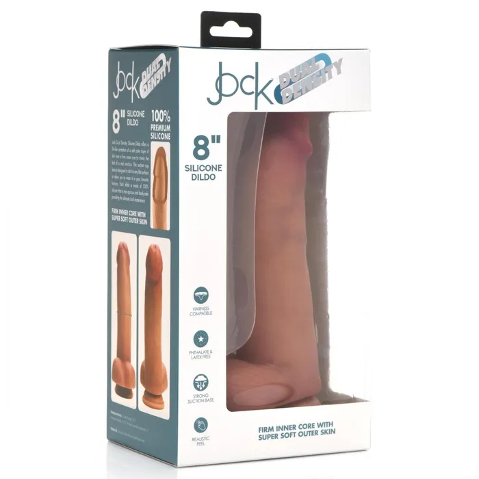 Ultra Realistic Dual Density Silicone Dildo with Balls 8 Inch Jock Female Sex Toys