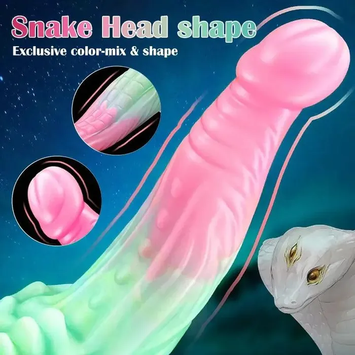 Anal Inyarose 8 Inch Fantasy Glow Snake Dildo