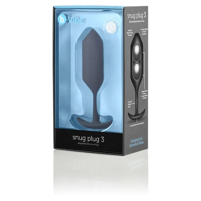 bVibe Snug Plug 3 Weighted Silicone Butt Plug Black bVibe Anal