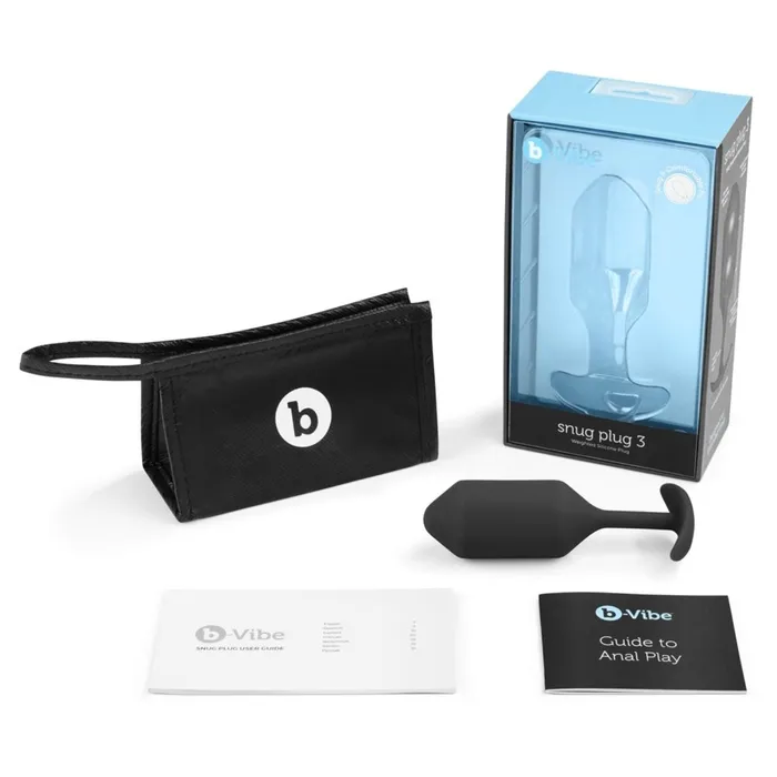bVibe Snug Plug 3 Weighted Silicone Butt Plug Black bVibe Anal