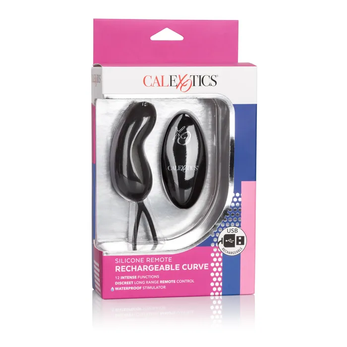 Anal CalExotics Silicone Remote Rechargeable Curve Black Anal CalExotics Silicone Remote Rechargeable Curve Black
