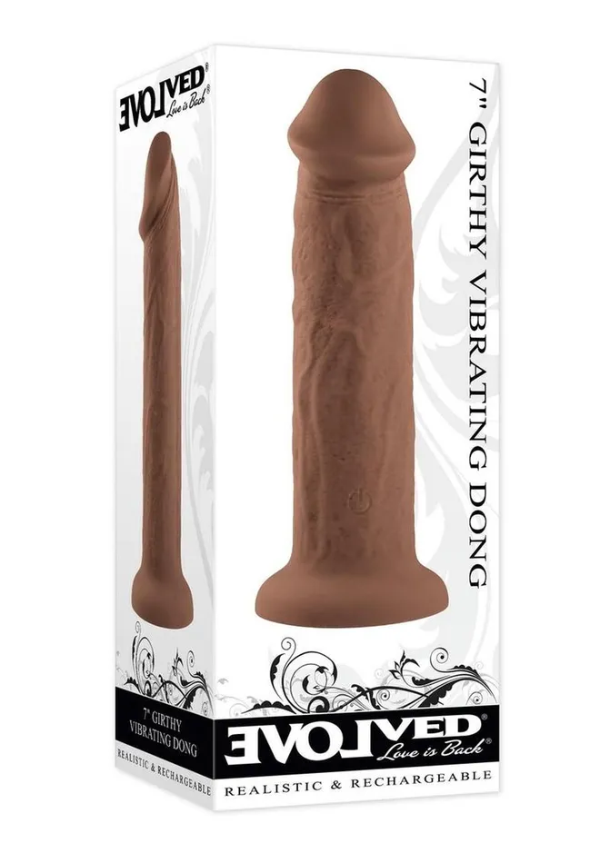 Evolved Female Sex Toys Girthy Vibrating Rechargeable Silicone Dildo