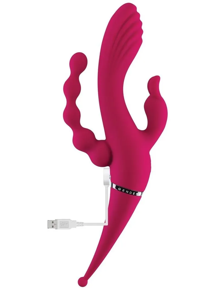 Female Sex Toys Gender X Four By Four Rechargeable Silicone Quadruple Stimulating Vibrator Gender X