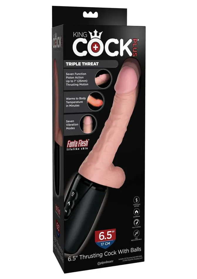 King Cock Dildos King Cock Plus Thrusting Cock with Balls