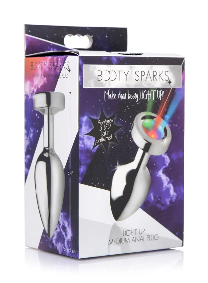 Male Sex Toys XR Brands Booty Sparks Light Up Medium Anal Plug
