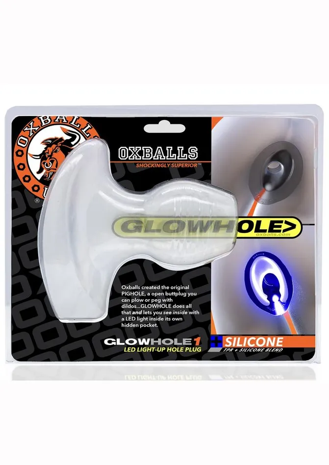 Oxballs Female Sex Toys Glowhole 1 Light Up Hollow Silicone Buttplug