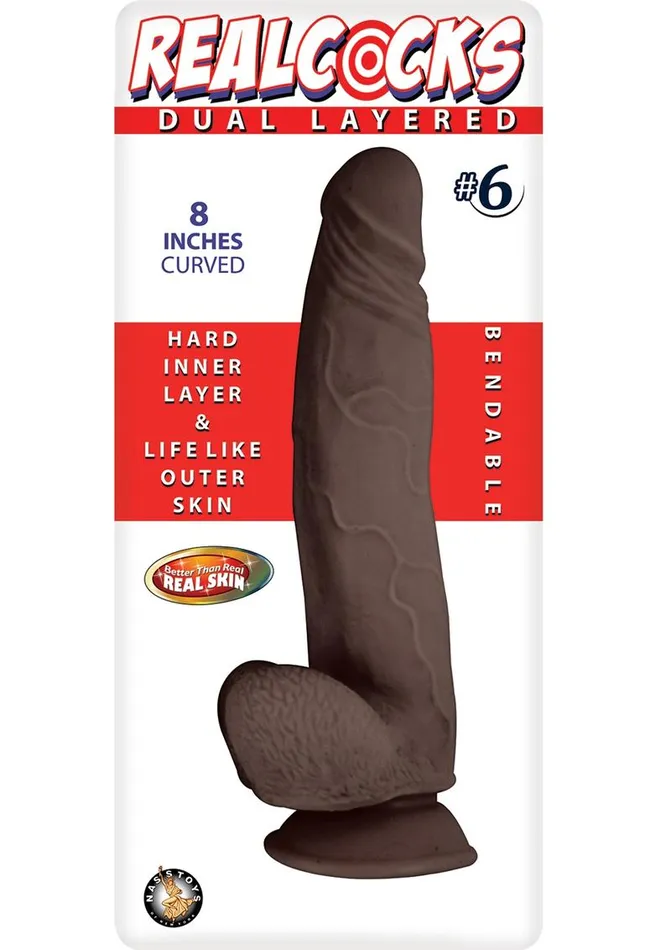 Realcocks Dildos Realcocks Dual Layered 6 Bendable Dildo Curved Realcocks Dildos Realcocks Dual Layered 6 Bendable Dildo Curved