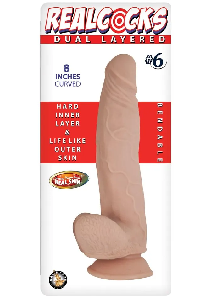 Realcocks Dildos Realcocks Dual Layered 6 Bendable Dildo Curved Realcocks Dildos Realcocks Dual Layered 6 Bendable Dildo Curved