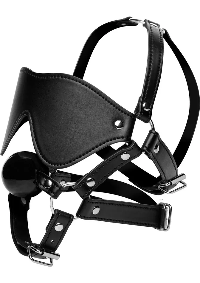 STRICT Female Sex Toys Strict Eye Mask Harness with Ball Gag
