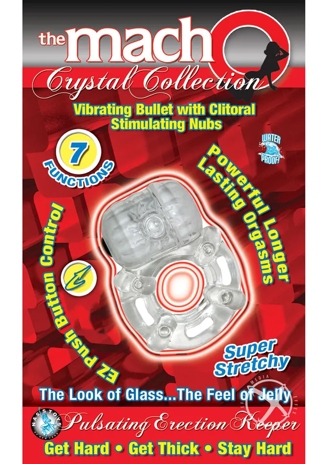The Macho Crystal Collection Pulsating Erection Keeper Vibrating Cock Ring Macho Male Sex Toys The Macho Crystal Collection Pulsating Erection Keeper Vibrating Cock Ring Macho Male Sex Toys