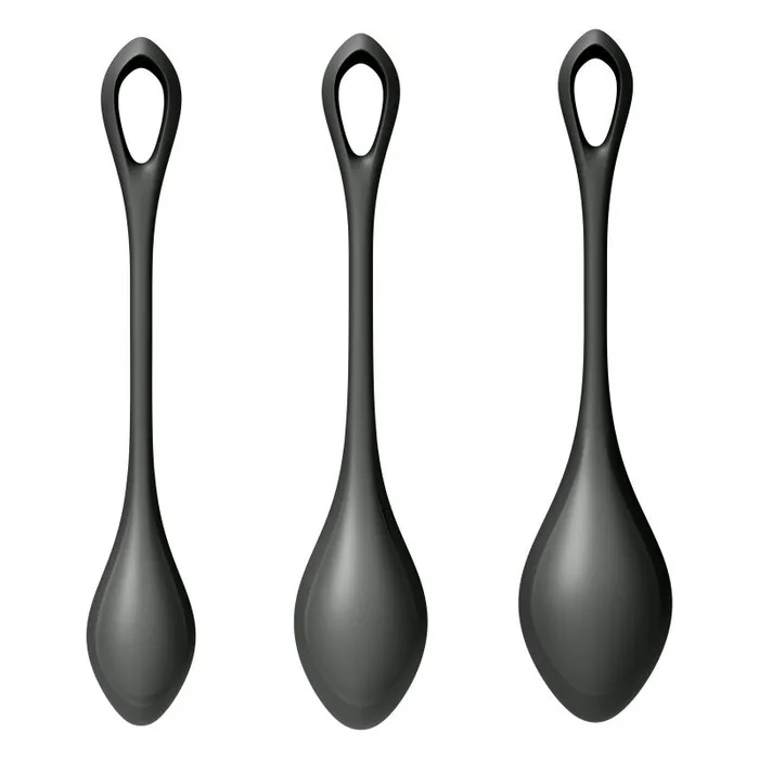 The Toolshed AU Anal Satisfyer Yoni Power Balls 2 Black 3 Pc Set